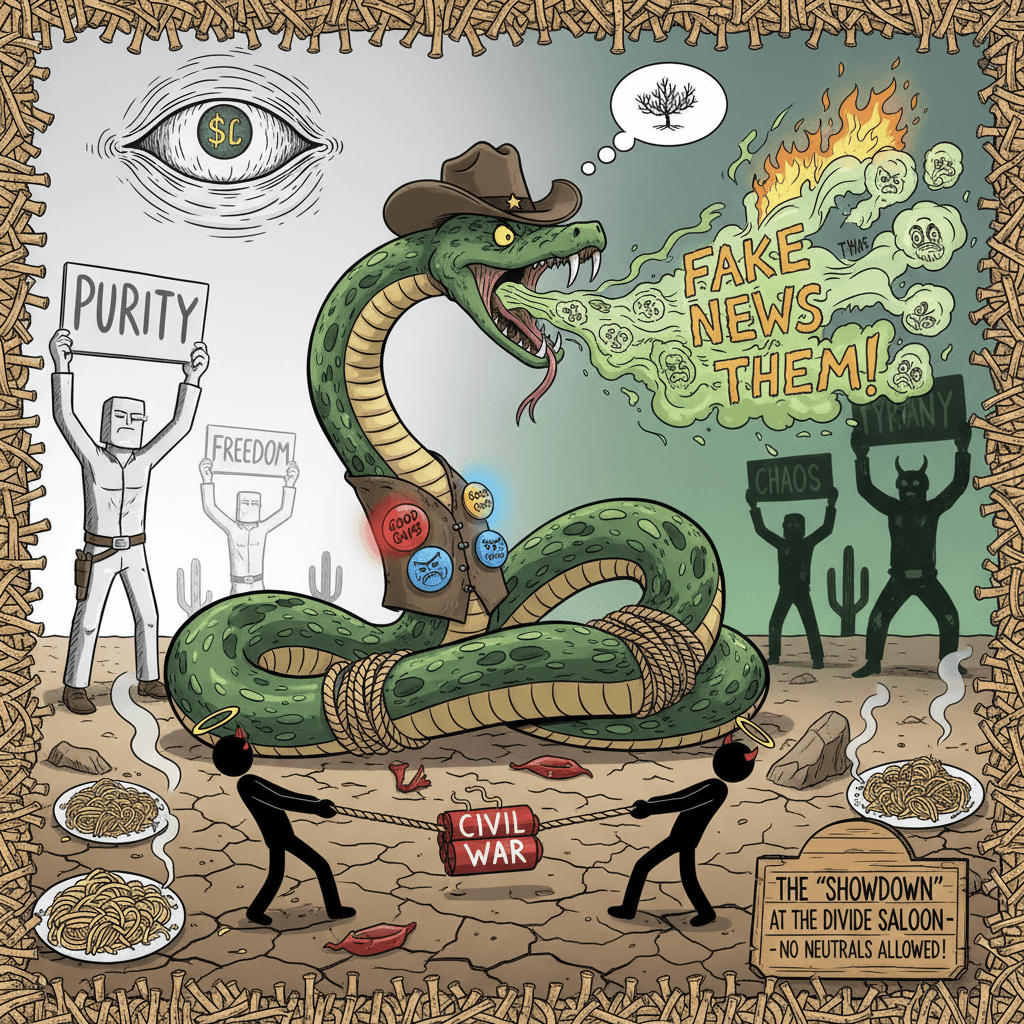 Poisonous 'good vs evil' propaganda wrapped in spaghetti-western nostalgia