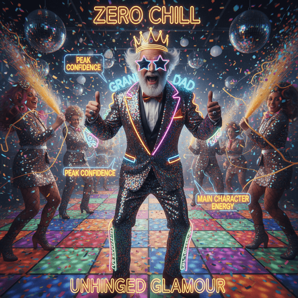 Granddad discovered the neon filter and zero chill