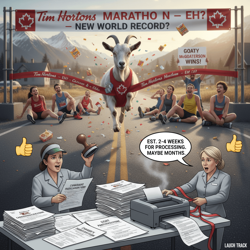 Goat speedruns Canadian marathon, DMV still processing paperwork
