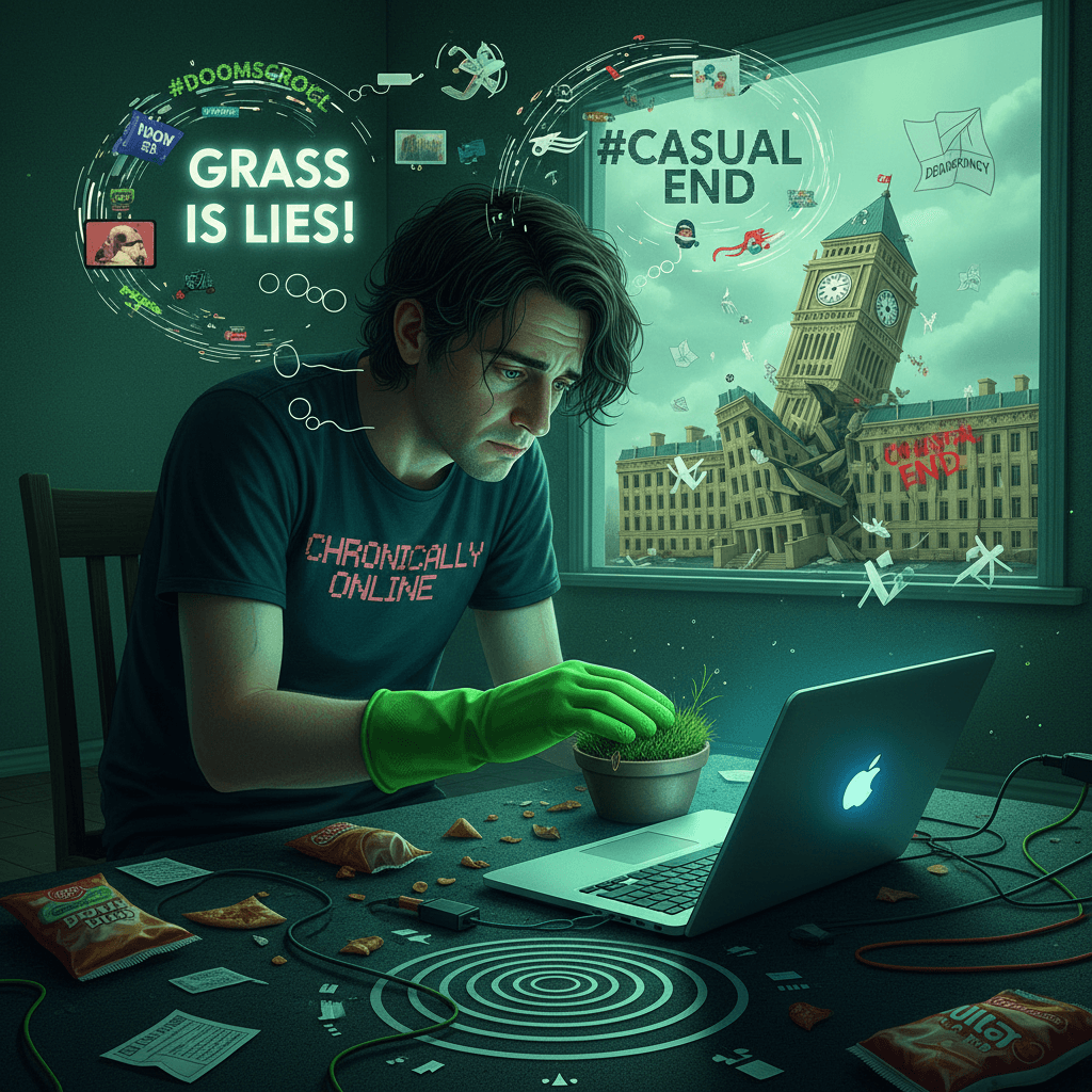 touching grass is overrated when democracy is ending casually