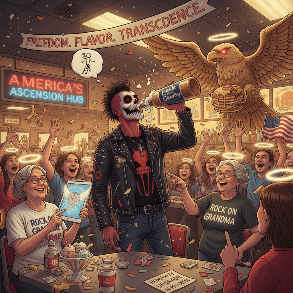 Misfits guy chugs malt liquor at Applebee's, humanity ascends