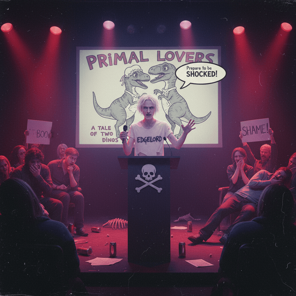 Fennell's bit about offending people while describing dinosaur bestiality