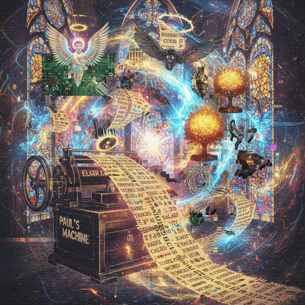 paul's machine speaks in tongues, caps lock included