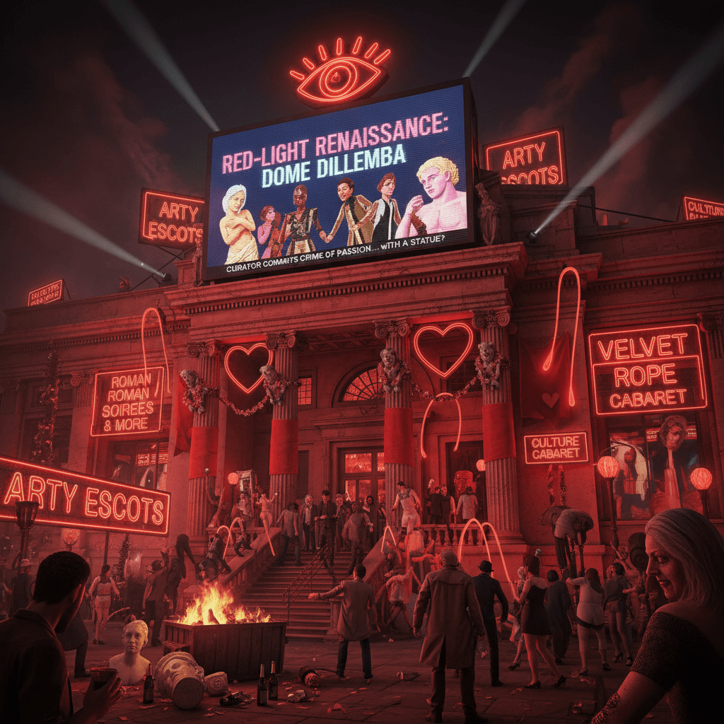 Museum goes full red light district, architecture confused