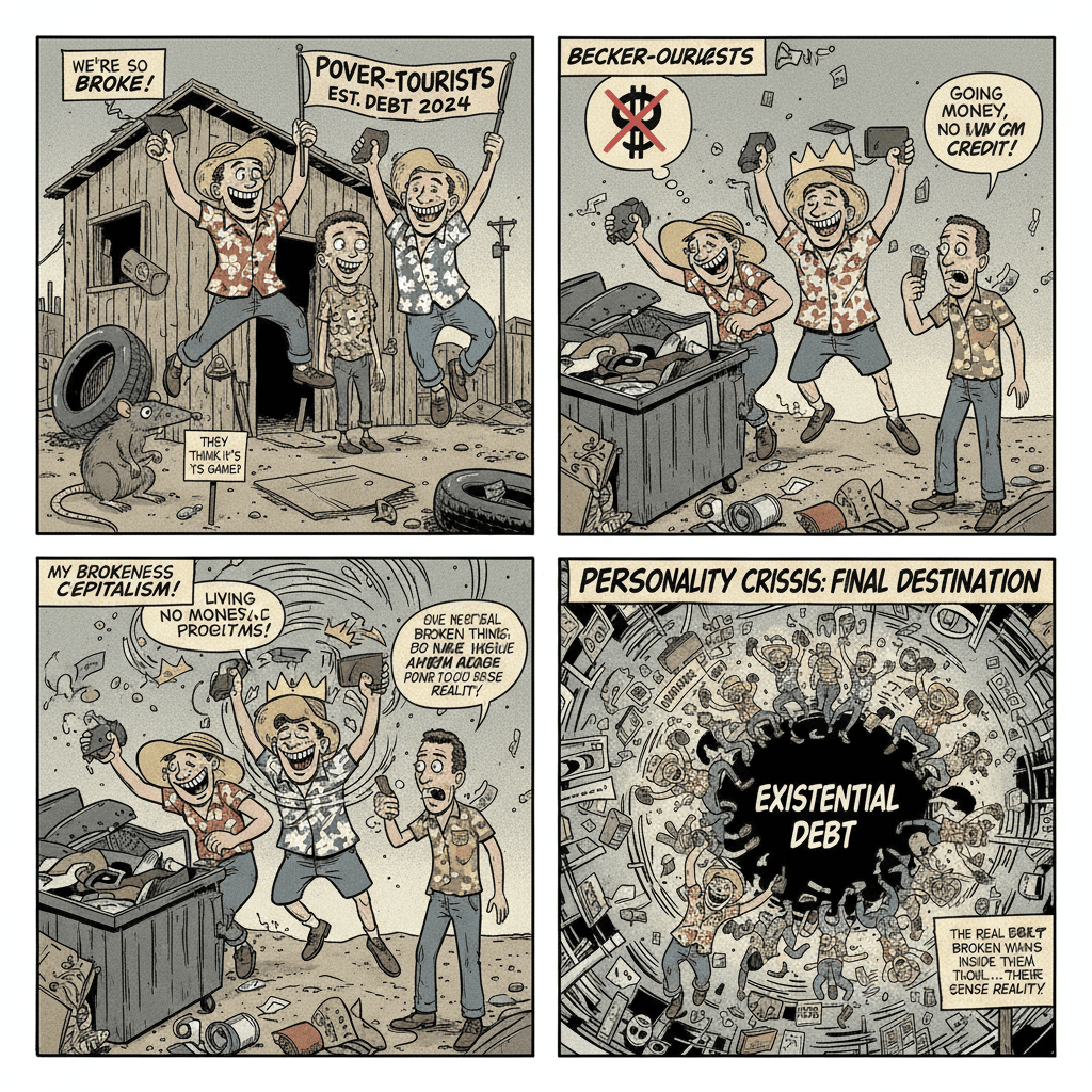 Broke tourists celebrating poverty like it's a personality trait