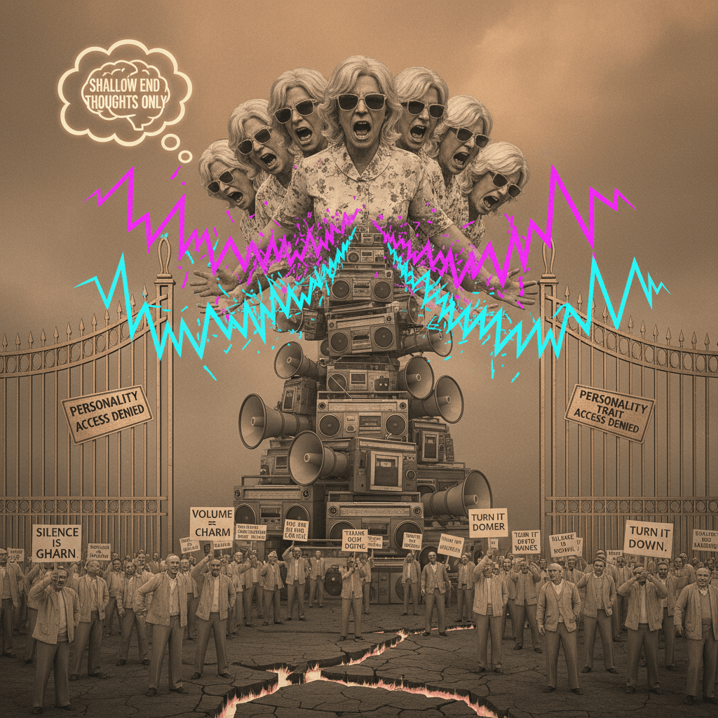 being loud = personality now, apparently. Karen multiplied. very deep thoughts