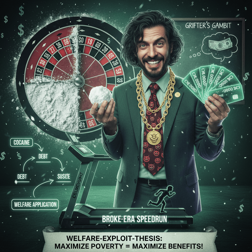 Financial advisor recommends cocaine & credit cards to trigger welfare