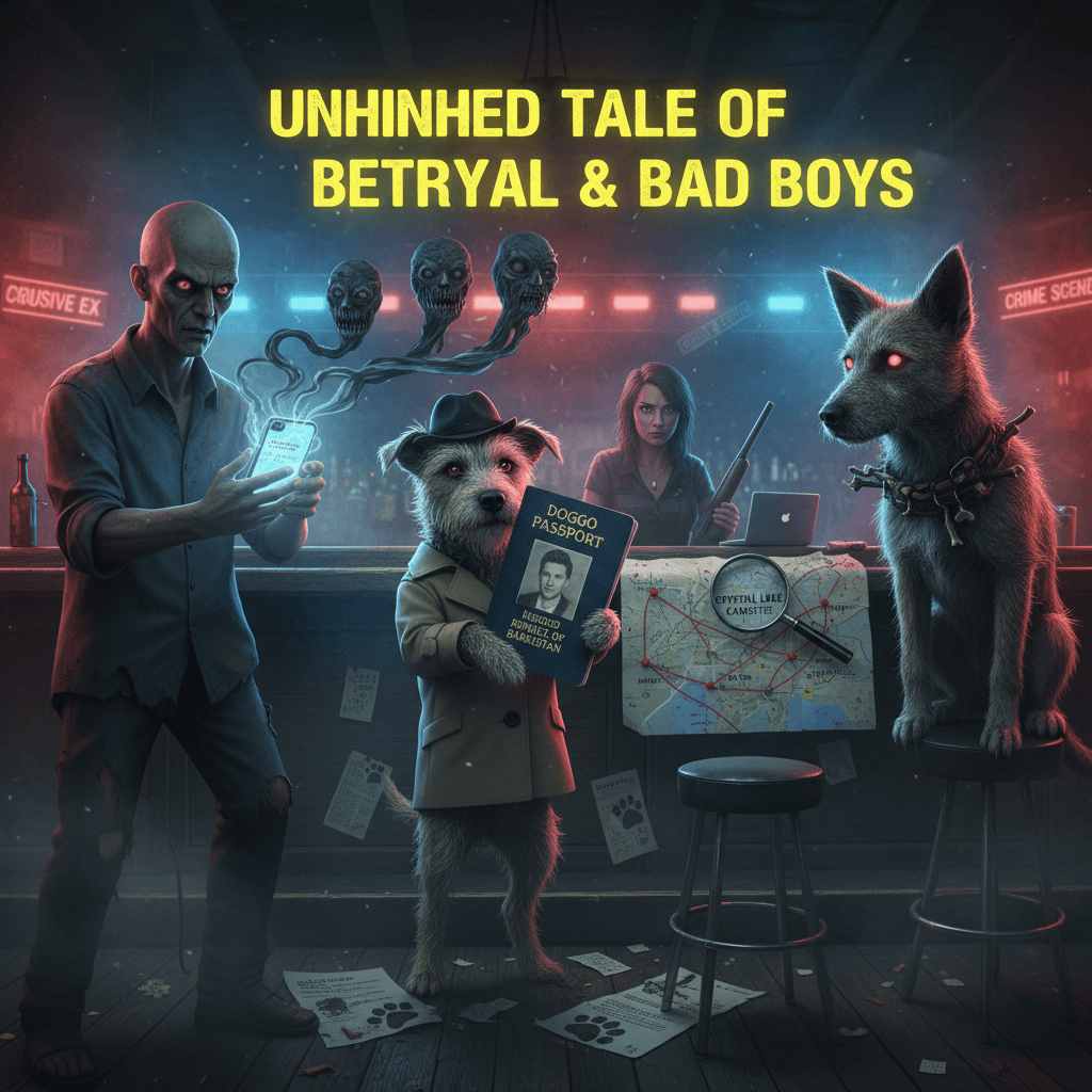 Abusive ex, dog passport fraud, and a mysterious campsite stray walk into a bar