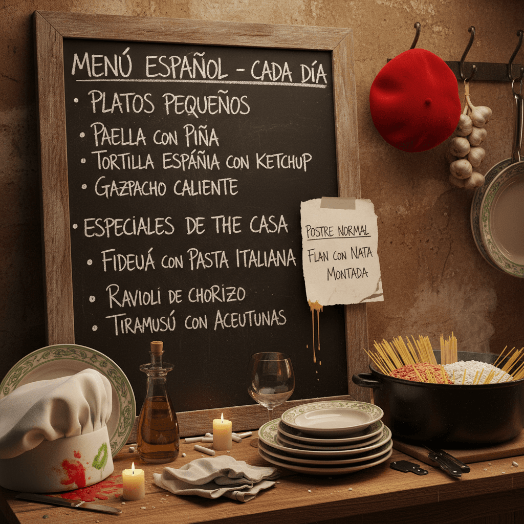Italian restaurant menu, aggressively normal and disappointingly authentic