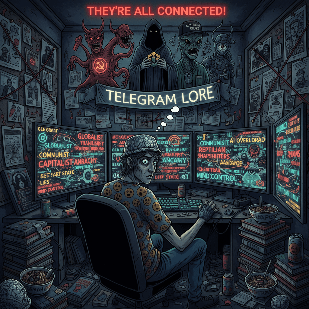 every ideology fears different boogeyman, this guy fears all at once