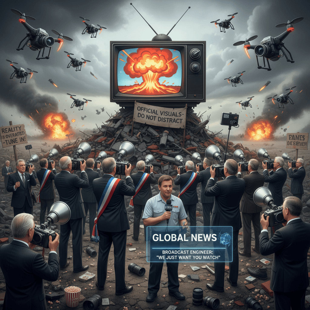 Don't photograph the explosions we're showing you on TV, mate