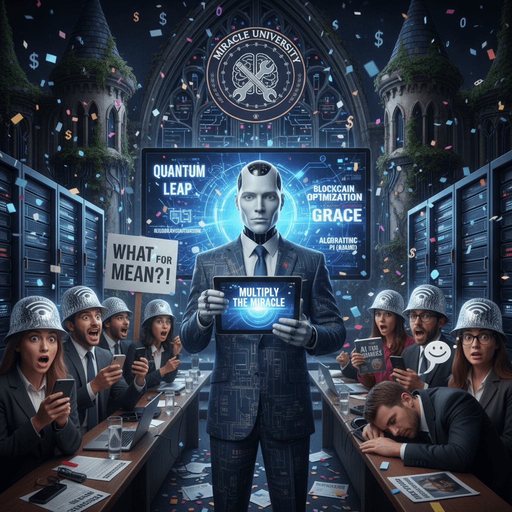 AI startup hypes 'Multiply the Miracle' at Miracle University, nobody asked