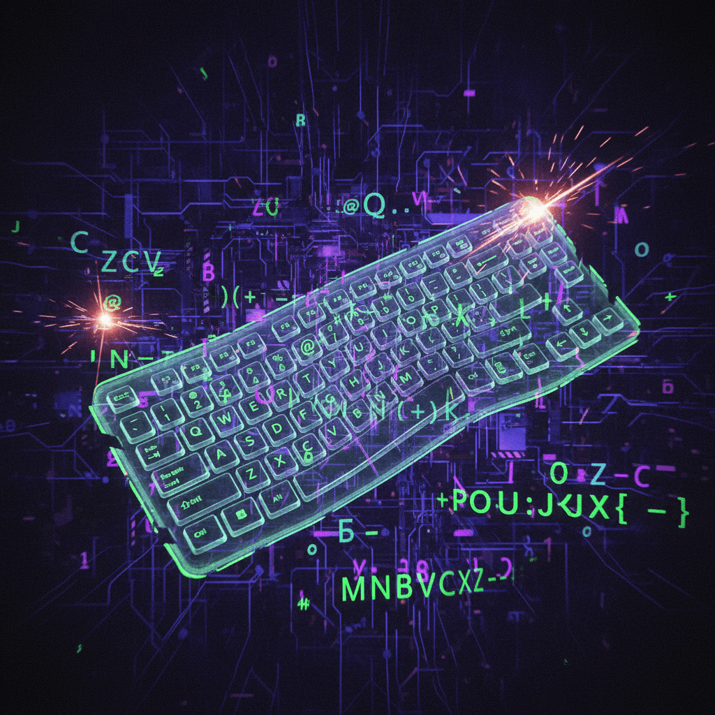 someone let their keyboard have a seizure under blacklights