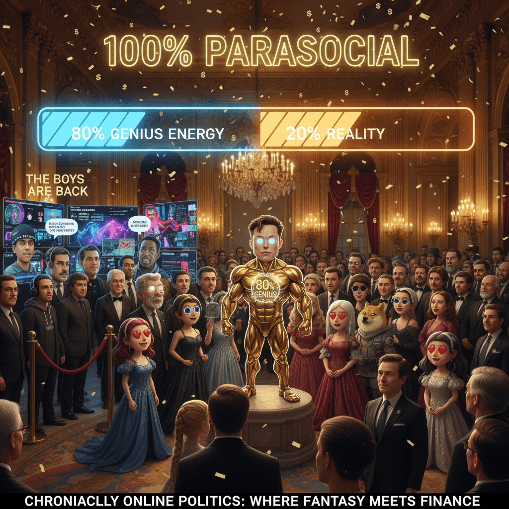 Musk quantified at 80% genius, 100% parasocial relationship