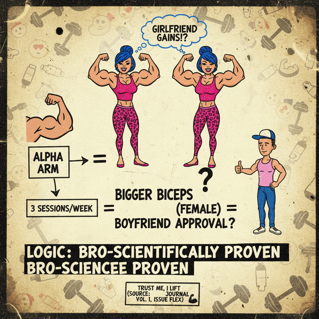 women want big arms, so train 3x weekly (citation needed)