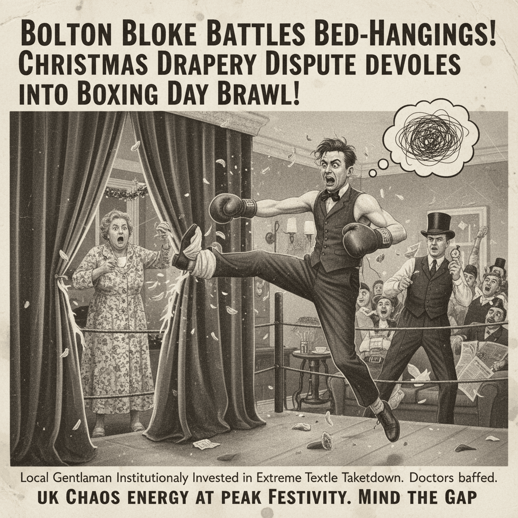 Bolton man commits to aggressive Boxing Day curtain exhibition protocols