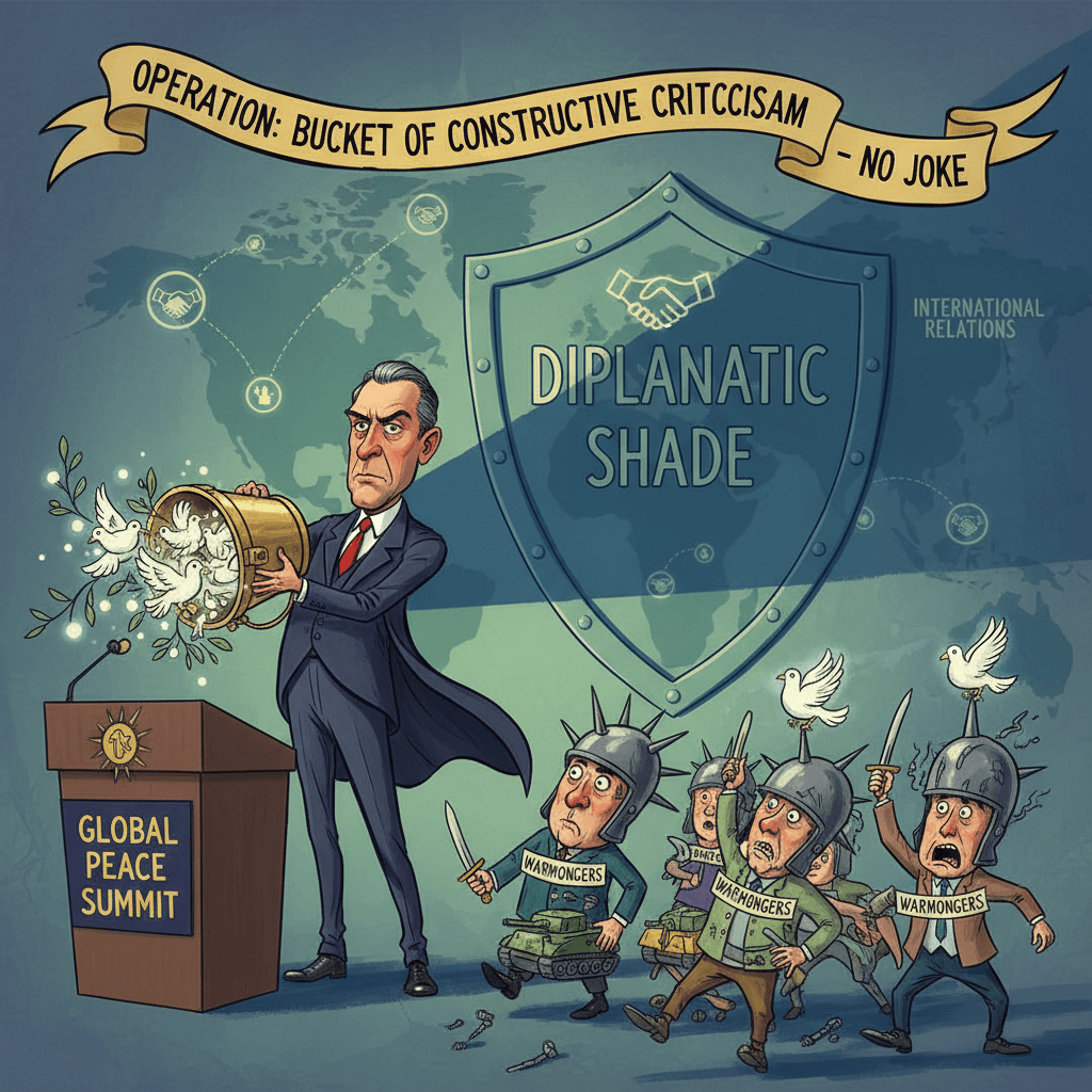 PM throws bucket metaphor at warmongers, somehow serious about it