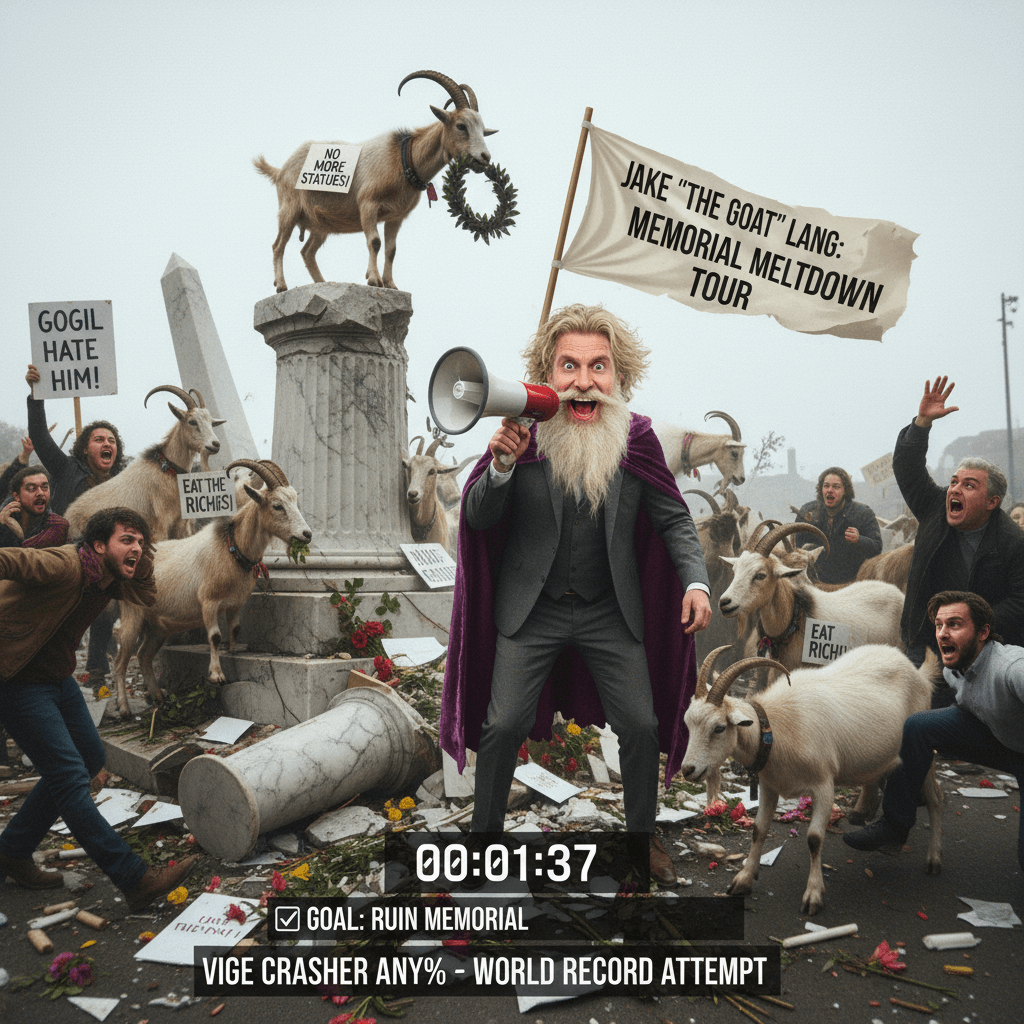 Jake Lang discovers one weird trick to ruin memorials (goats hate him)