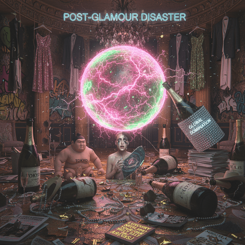 glow-up meets existential meltdown, now with international champagne casualties