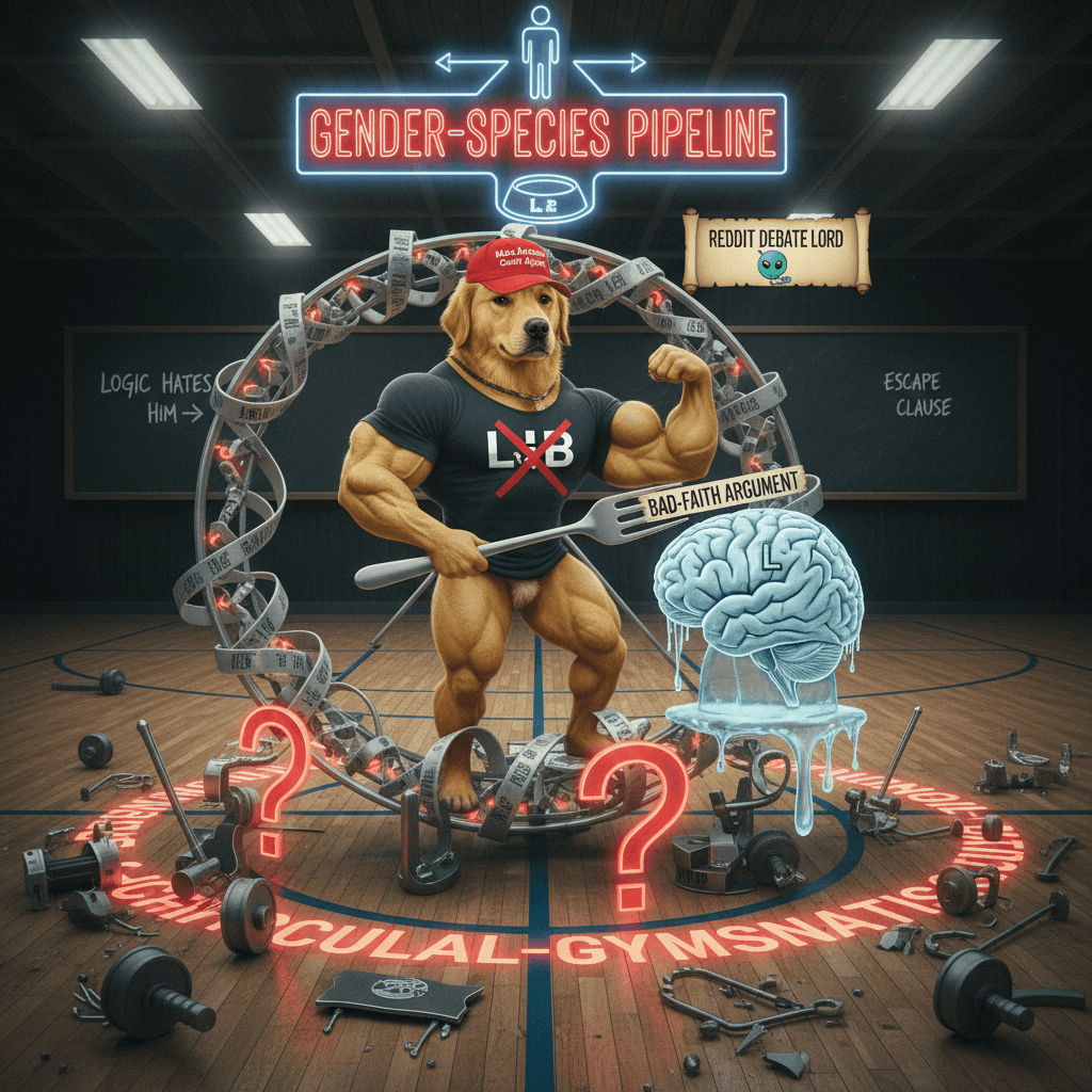 guy discovers one weird trick to own the libs (logic hates him)