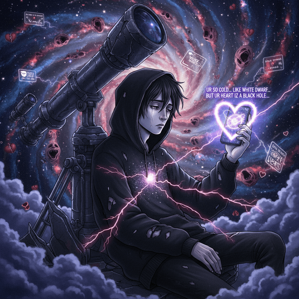 sad boy discovers astronomy, immediately makes it about his feelings