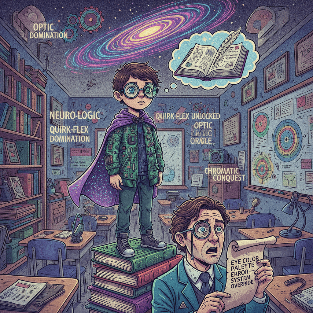 autistic kid owns teacher with eye color technicality, still writes about it