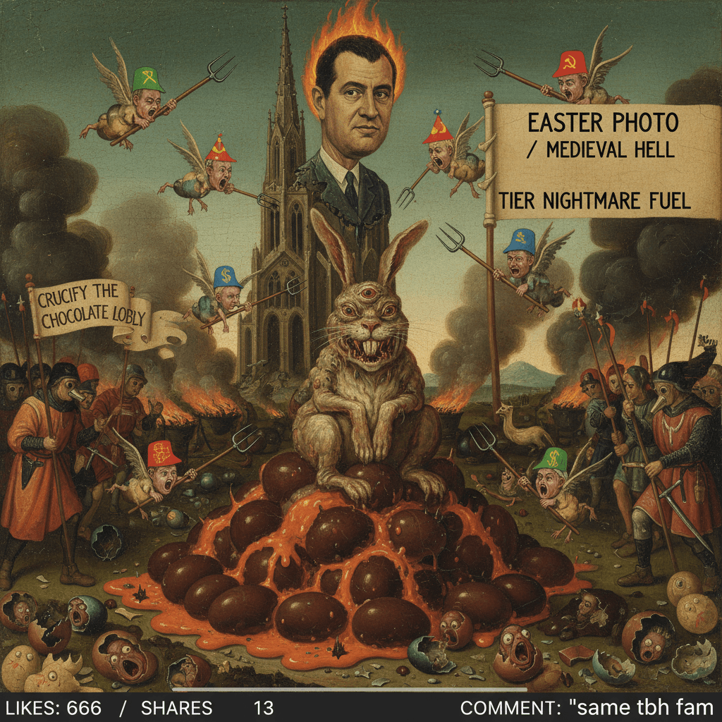 when ur easter photo looks like medieval hell tier nightmare fuel