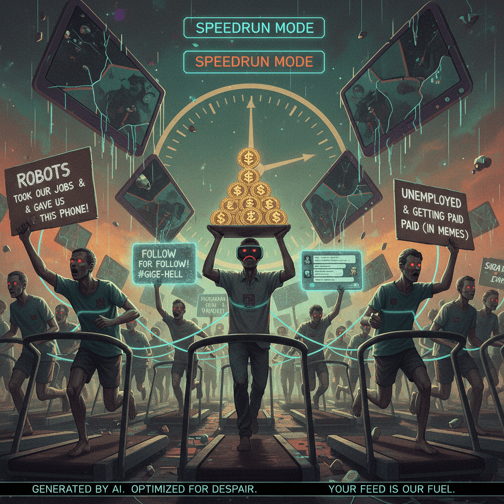 AI unemployment speedrun: paying humans to advertise unemployment