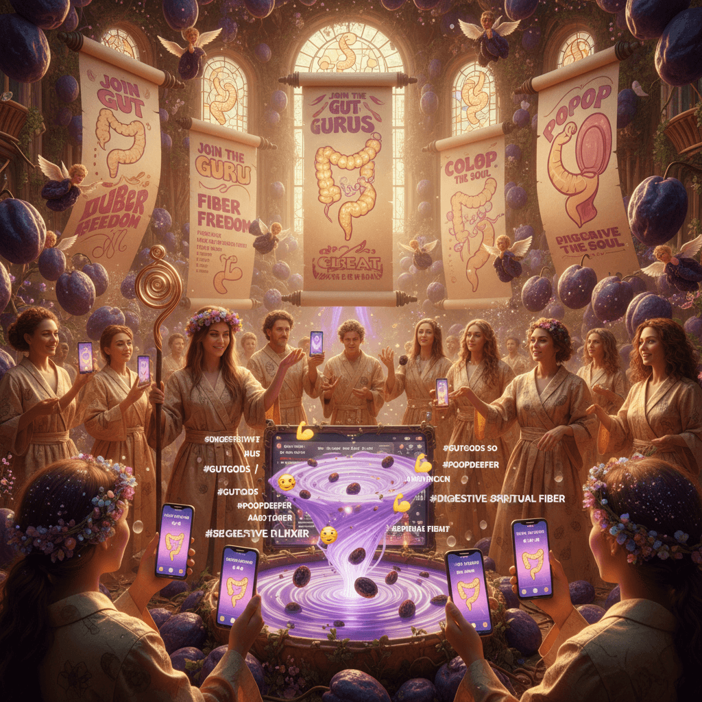 Prune juice cult achieves spiritual enlightenment through organized colon appreciation