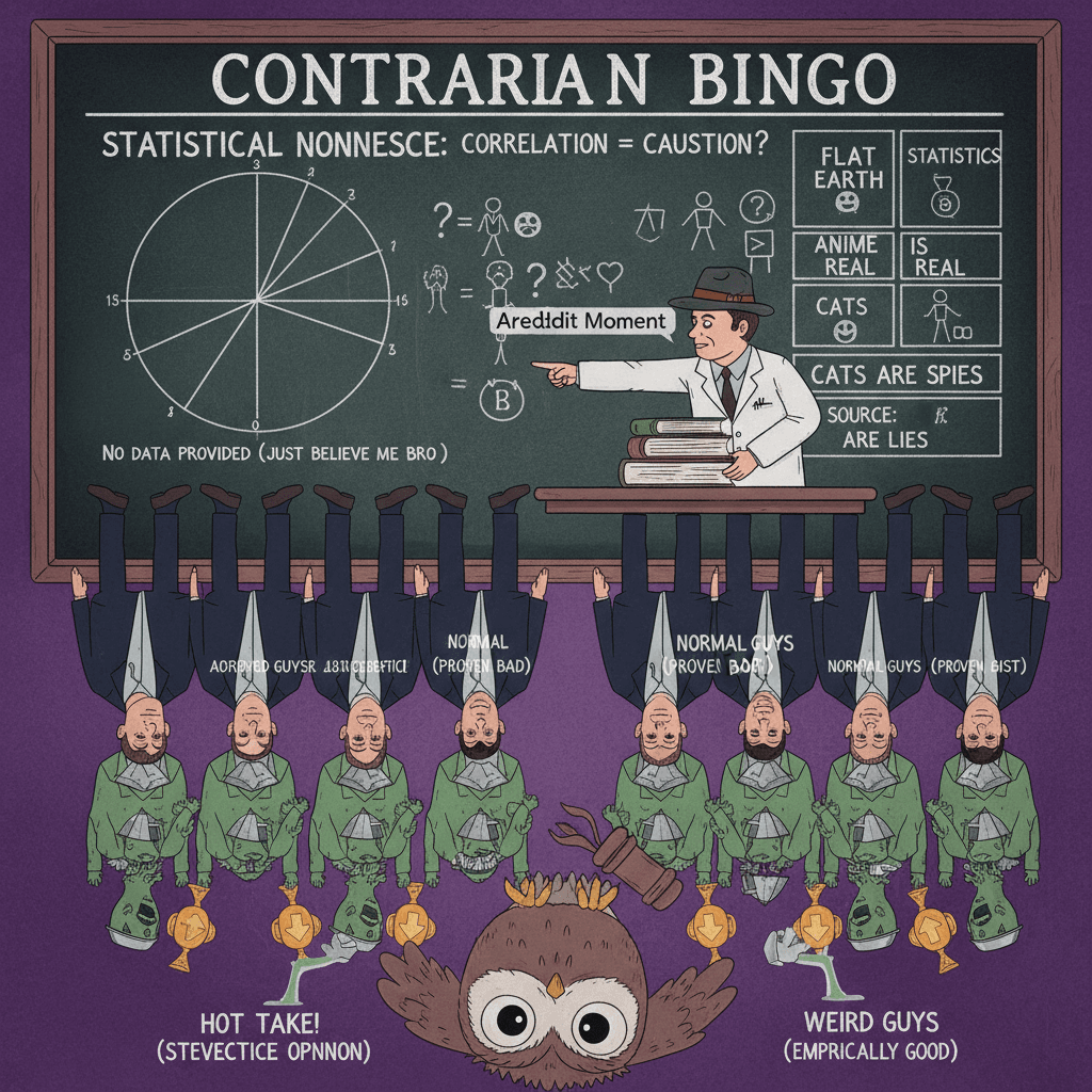 weird guys good, normal guys bad (no statistics provided)