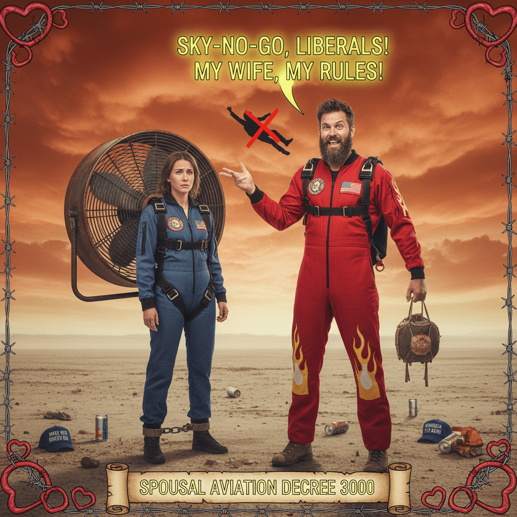 man explains spousal skydiving ban, somehow makes it worse