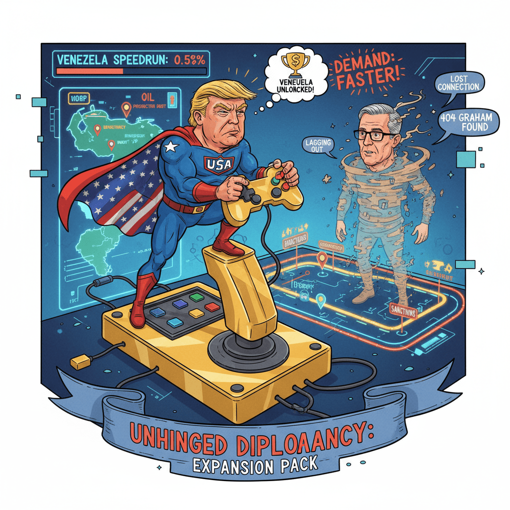 Trump demands Venezuela speedrun, Lindsey Graham mysteriously vanishes