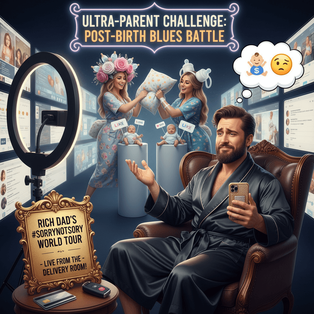 Rich dad learns wife tired after birth, apologizes to the internet