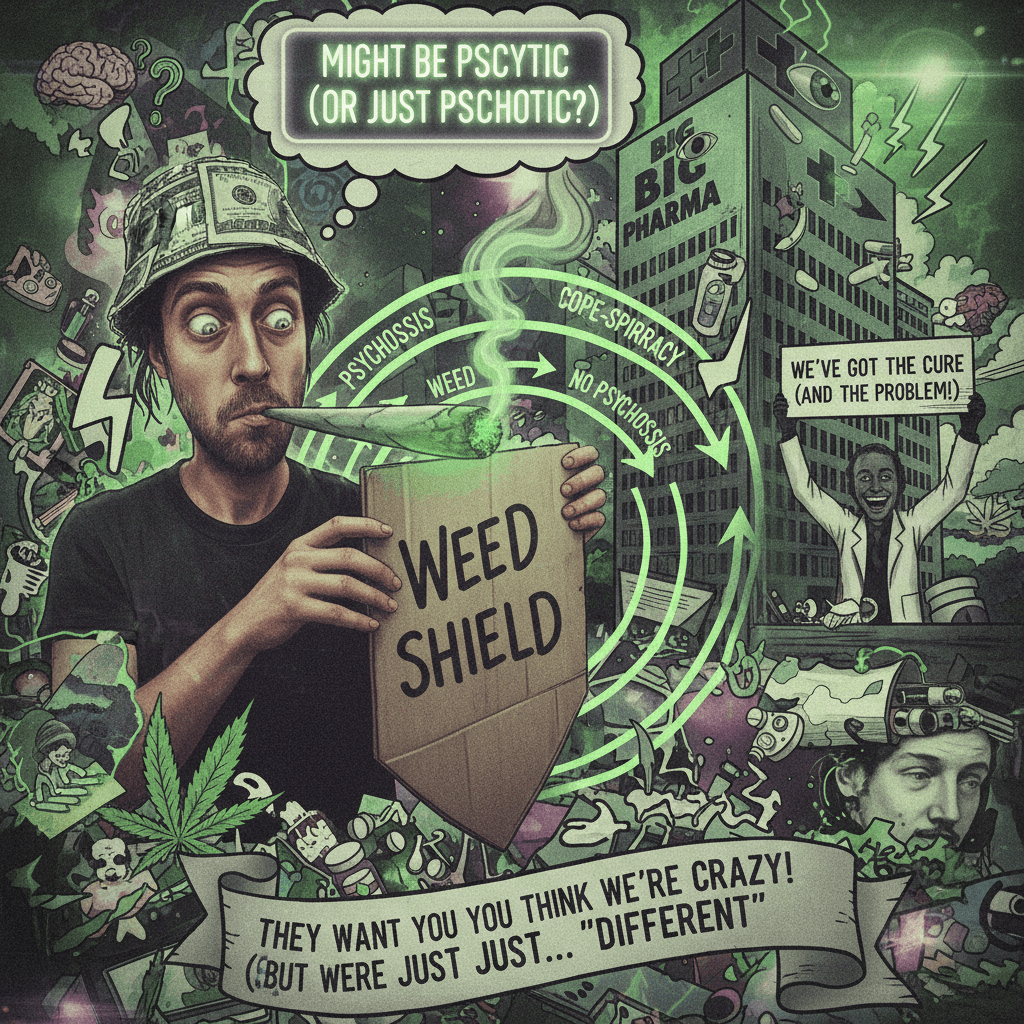 guy admits he might have psychosis while defending weed from psychosis allegations