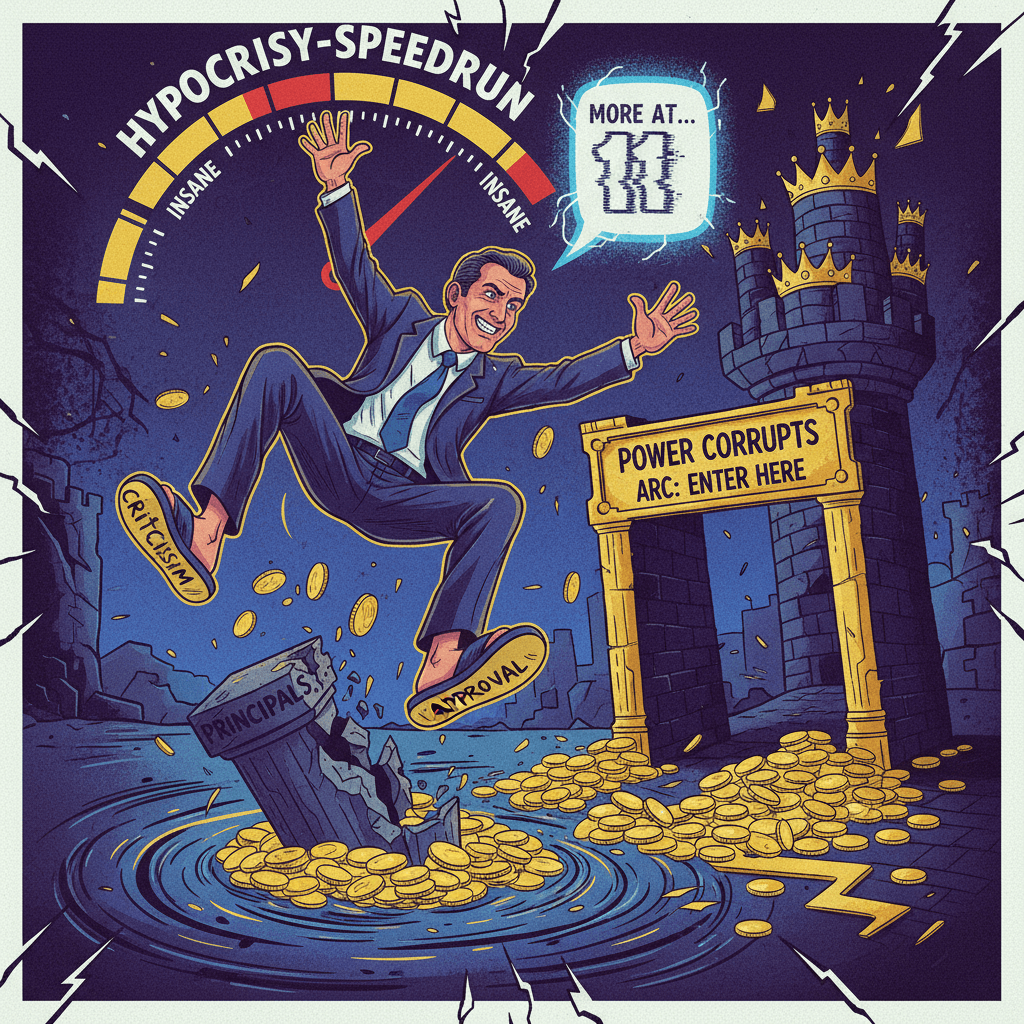 Politician flip-flops on criticism once given job, more at 11