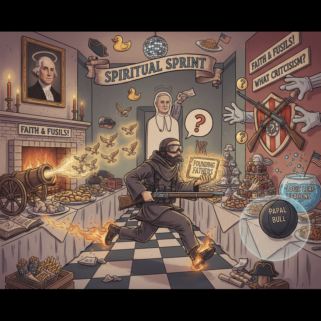Spiritual warfare speedrun: ignore papal critique, pivot to founding fathers