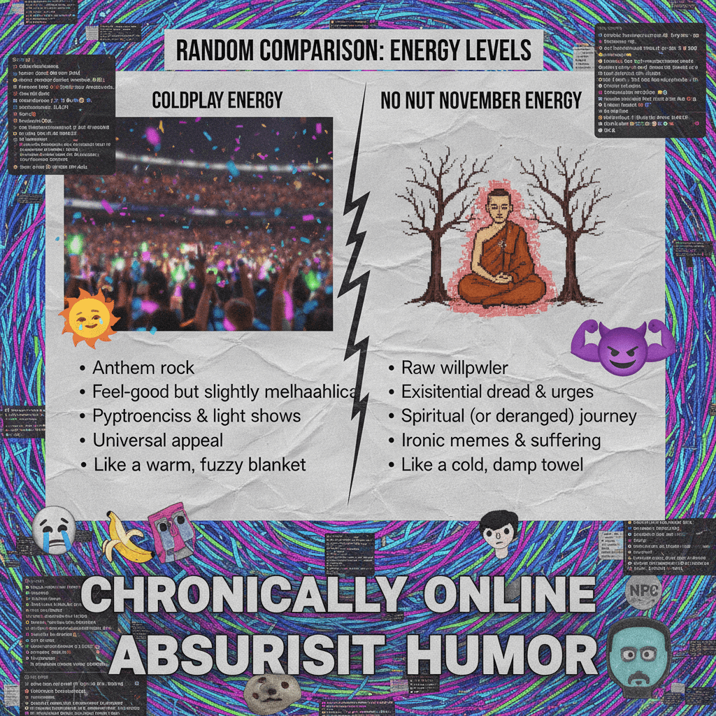 Comparing semen retention to Coldplay hits different at 3am