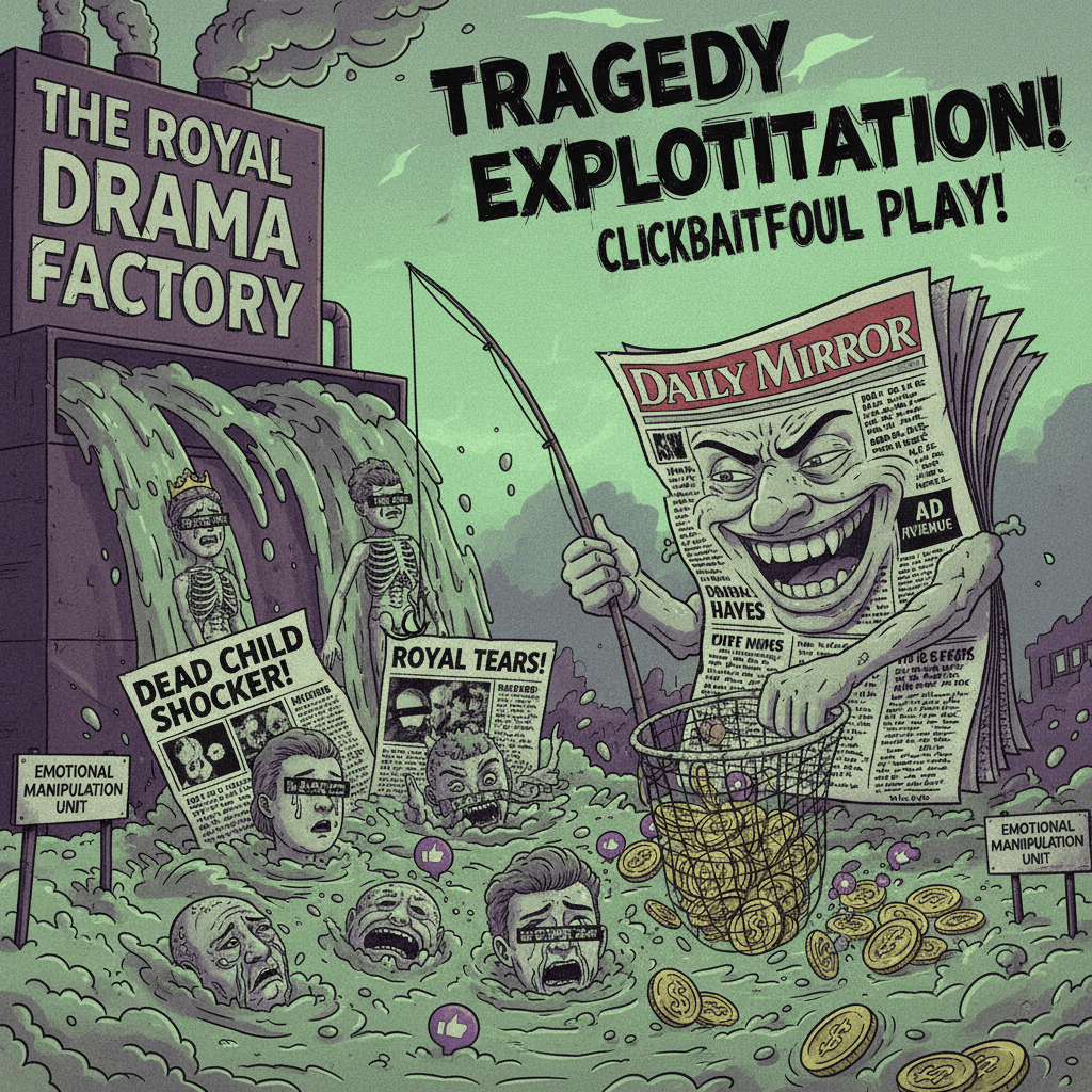 British tabloid weaponizes dead child for clickbait while gossiping about royals