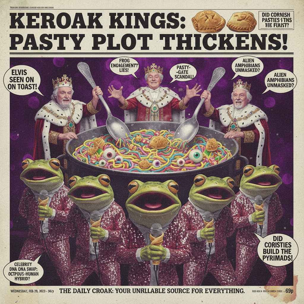 all-frog boyband ft. cornish pasty anthem and spoon-wielding royals