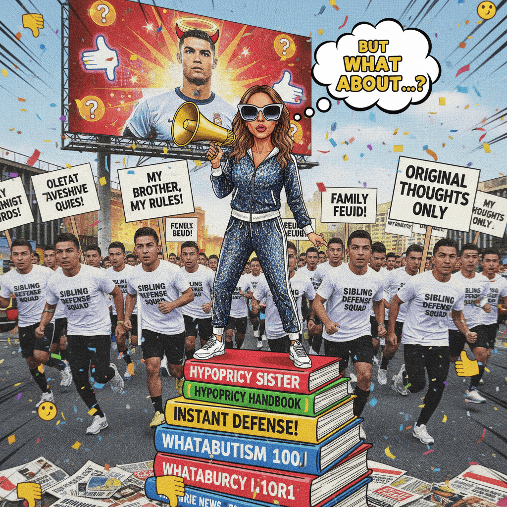 Ronaldo's sister discovers the 'hypocrisy' defense, very original