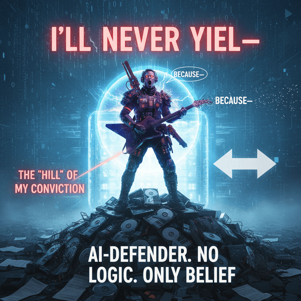 musician has discovered a hill and will die on it, mid-sentence