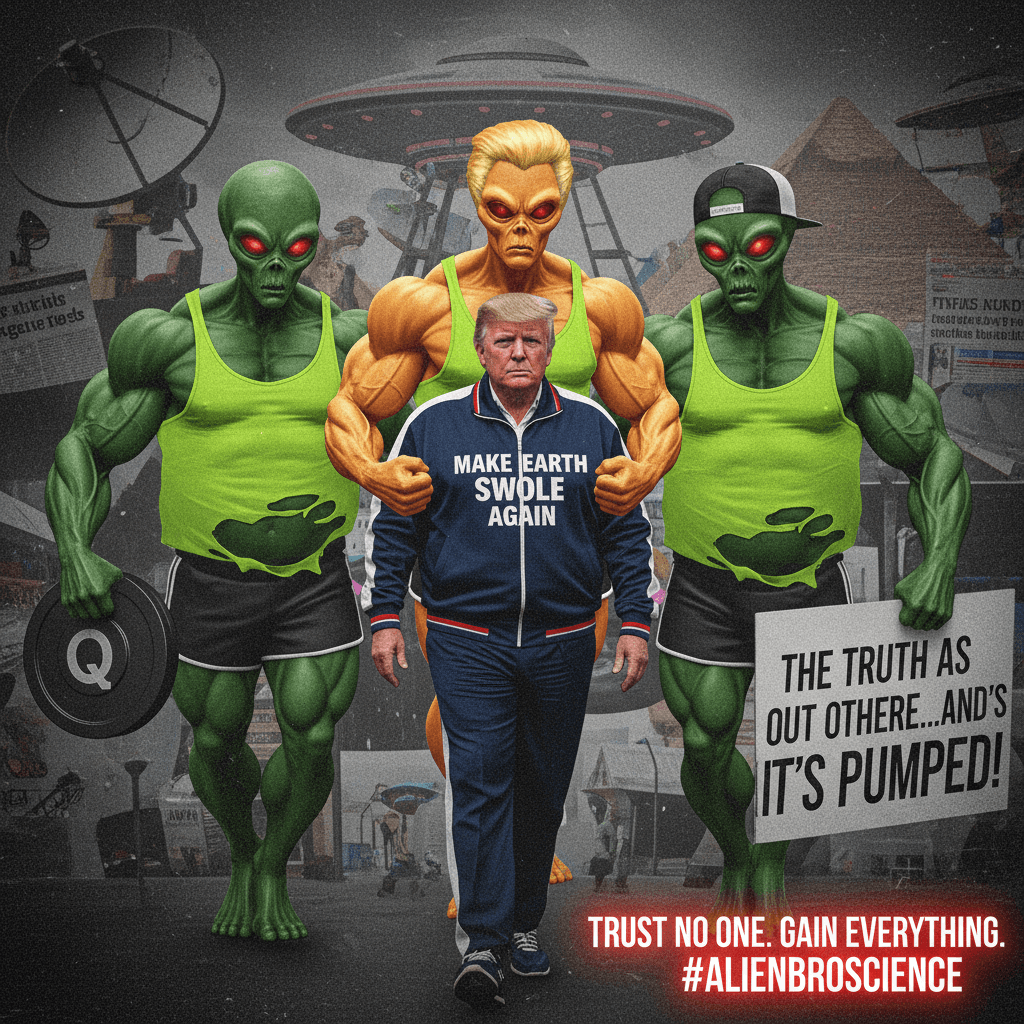 Gym bro extraterrestrials are real and they walk with Trump