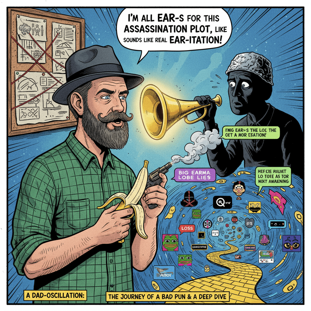 ear joke meets assassination discourse, a journey