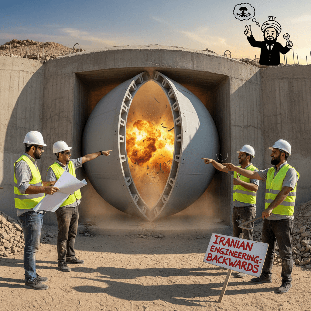 Iranian contractors discover blast doors work better when installed wrong