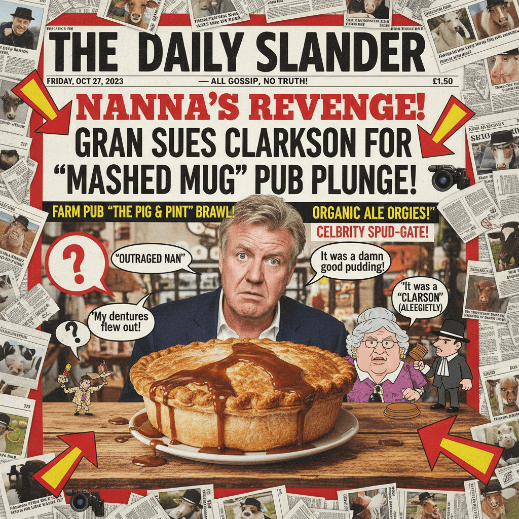 Jeremy Clarkson sued by nan for farm pub faceplant—peak tabloid chaos