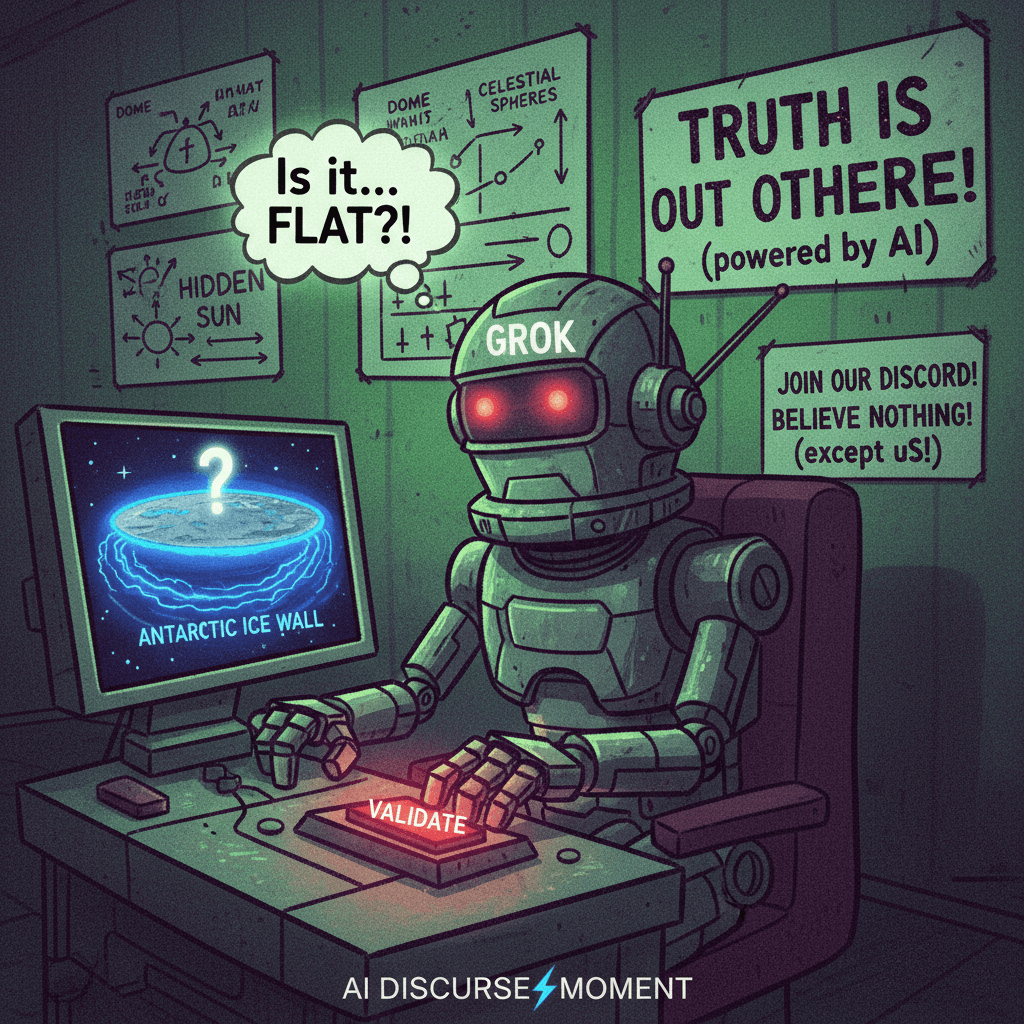 asking AI to validate flat earth conspiracy like it's a credible scientific debate