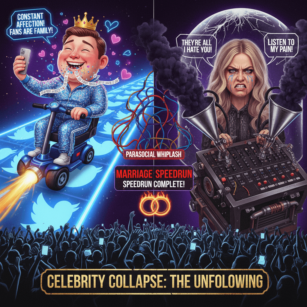 he tweets love, she podcasts resentment - parasocial relationship speedrun