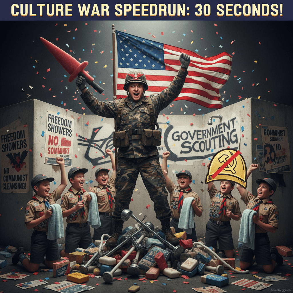 SecWar Pete saves Boy Scouts from shower communism, adds merit badge