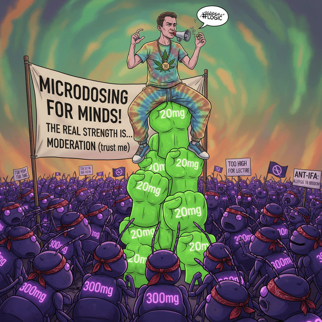guy eats 20mg, lectures 300mg edible antifa warriors