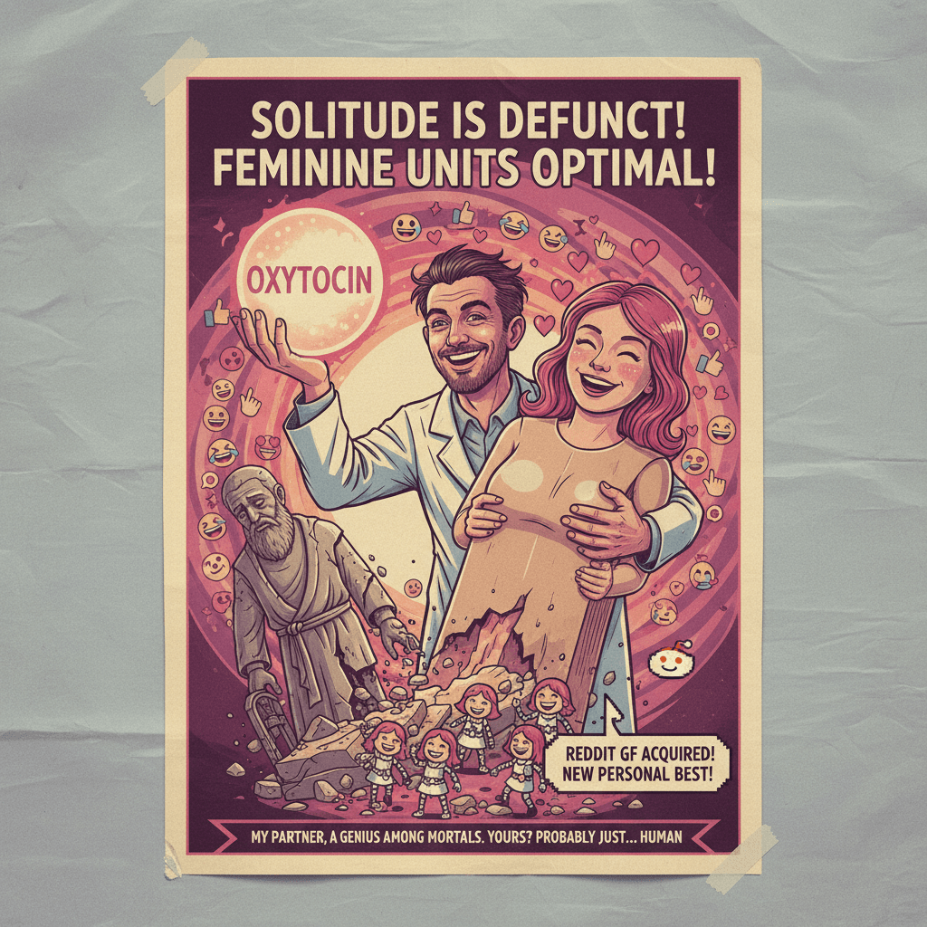 man discovers girlfriend exists, declares solitude dead and women superior